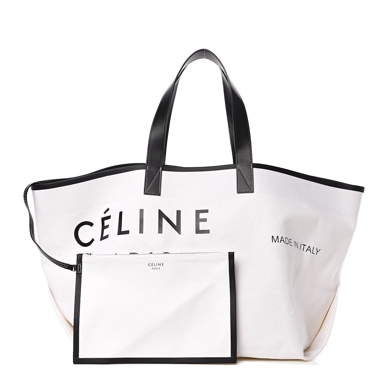 Celine Textile Medium Made In Tote Black White 1 of 9
