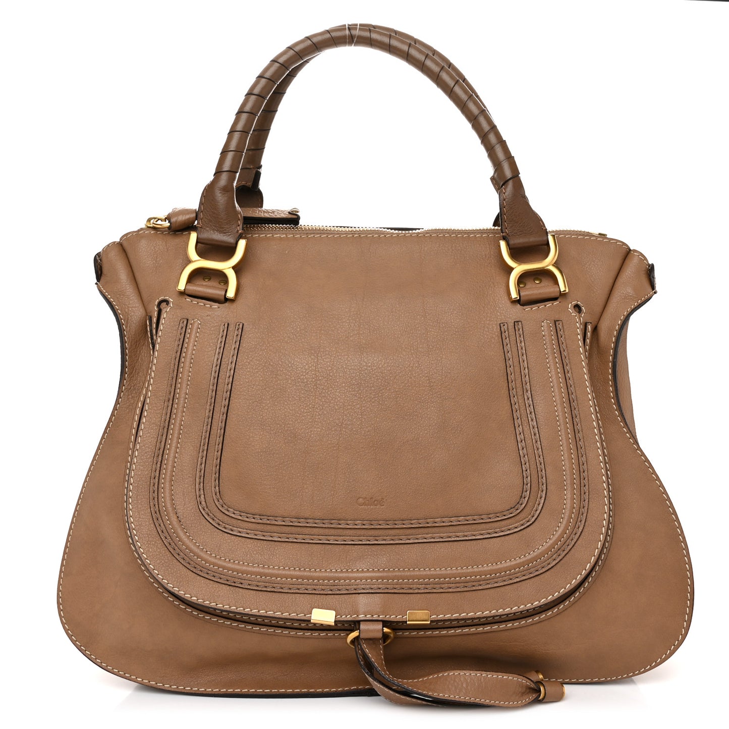 Calfskin Large Marcie Satchel Nut Nut