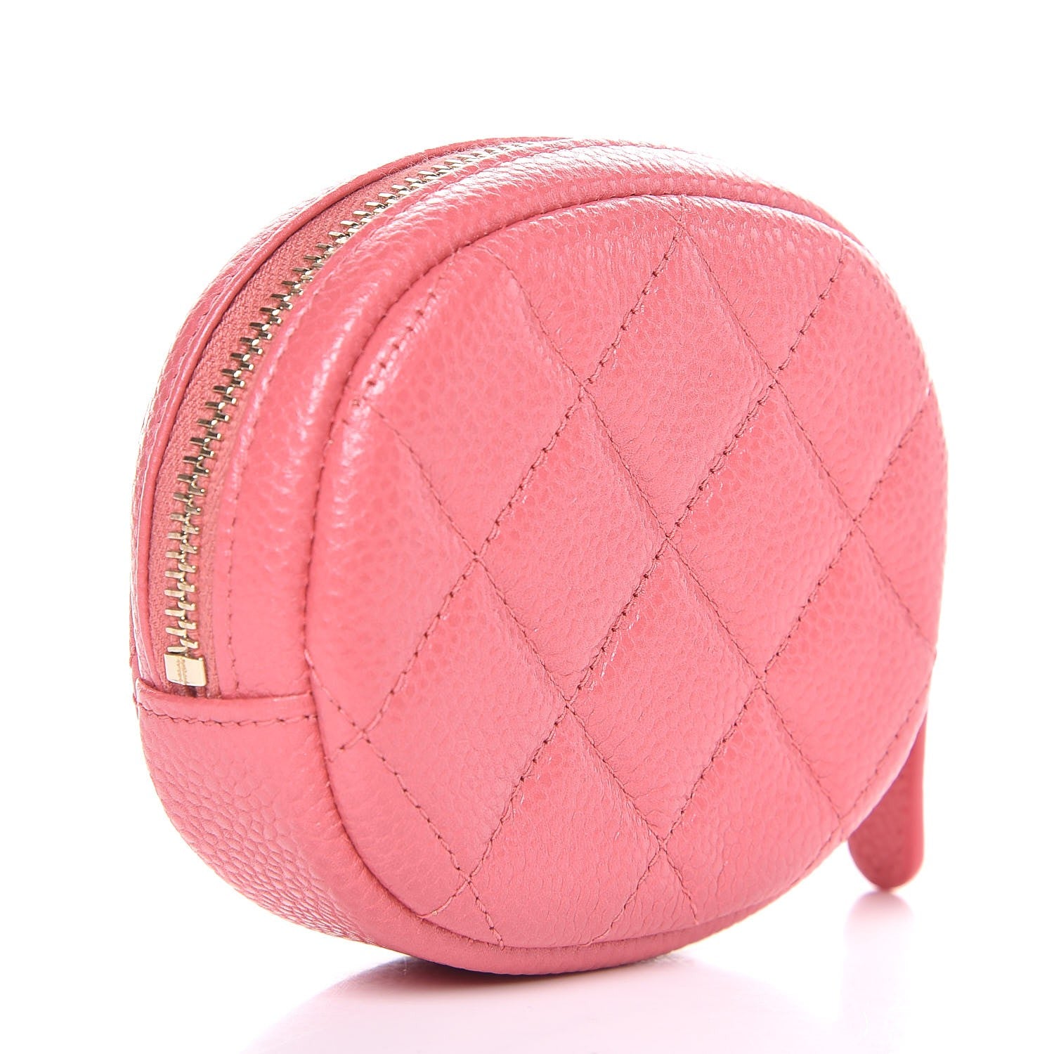 Chanel Caviar Quilted Zip Around Classic Coin Purse Pink 3 of 8