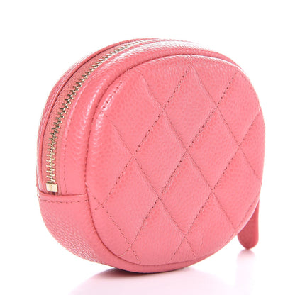 Chanel Caviar Quilted Zip Around Classic Coin Purse Pink 3 of 8