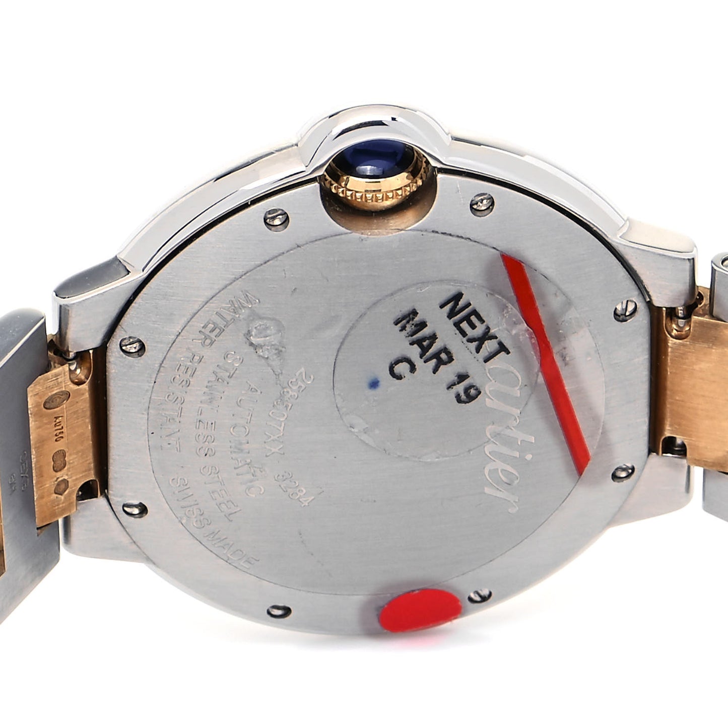 Stainless Steel 18K Yellow Gold 36mm Ballon Bleu De Cartier Automatic Watch