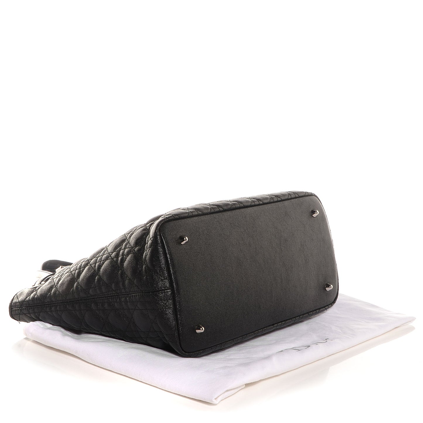 Coated Canvas Cannage Medium Panarea Tote Black