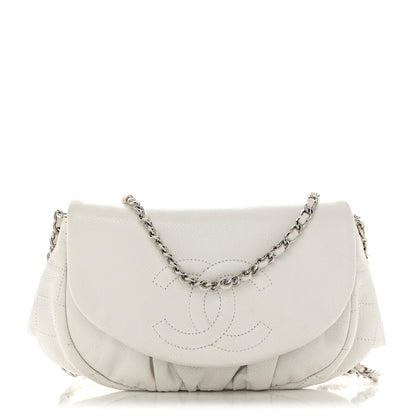 Chanel Caviar Half Moon Wallet On Chain WOC White 1 of 11