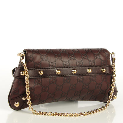 Gucci Guccissima Small Horsebit Chain Clutch Chocolate 3 of 7