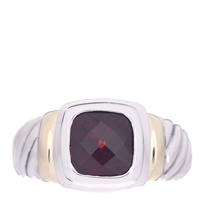 David Yurman Sterling Silver 14K Yellow Gold Garnet 7mm Noblesse Ring 57 8 1 of 6