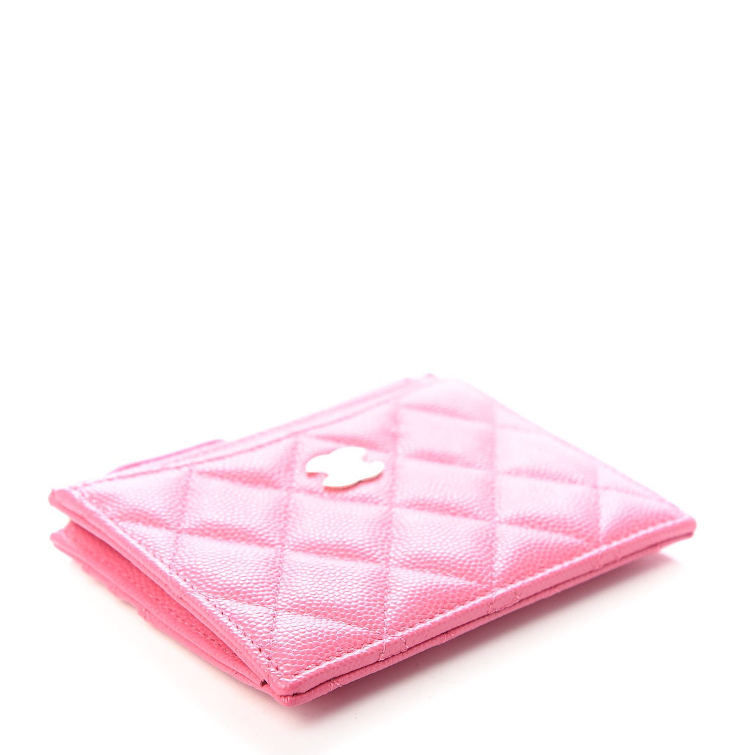 Chanel Caviar Quilted CC Zip Card Holder Pink 4 of 8
