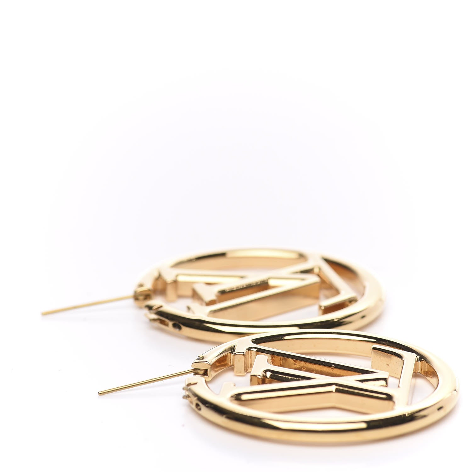 Louis Vuitton Metal Louise Hoop Earrings Gold 4 of 4