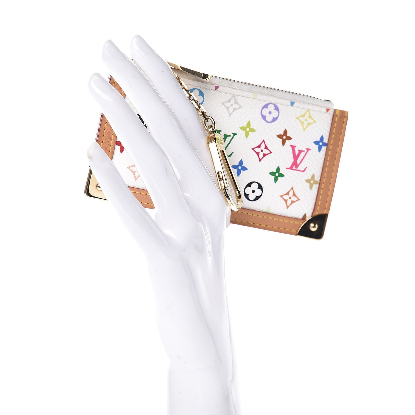 Monogram Multicolor Key Pouch White