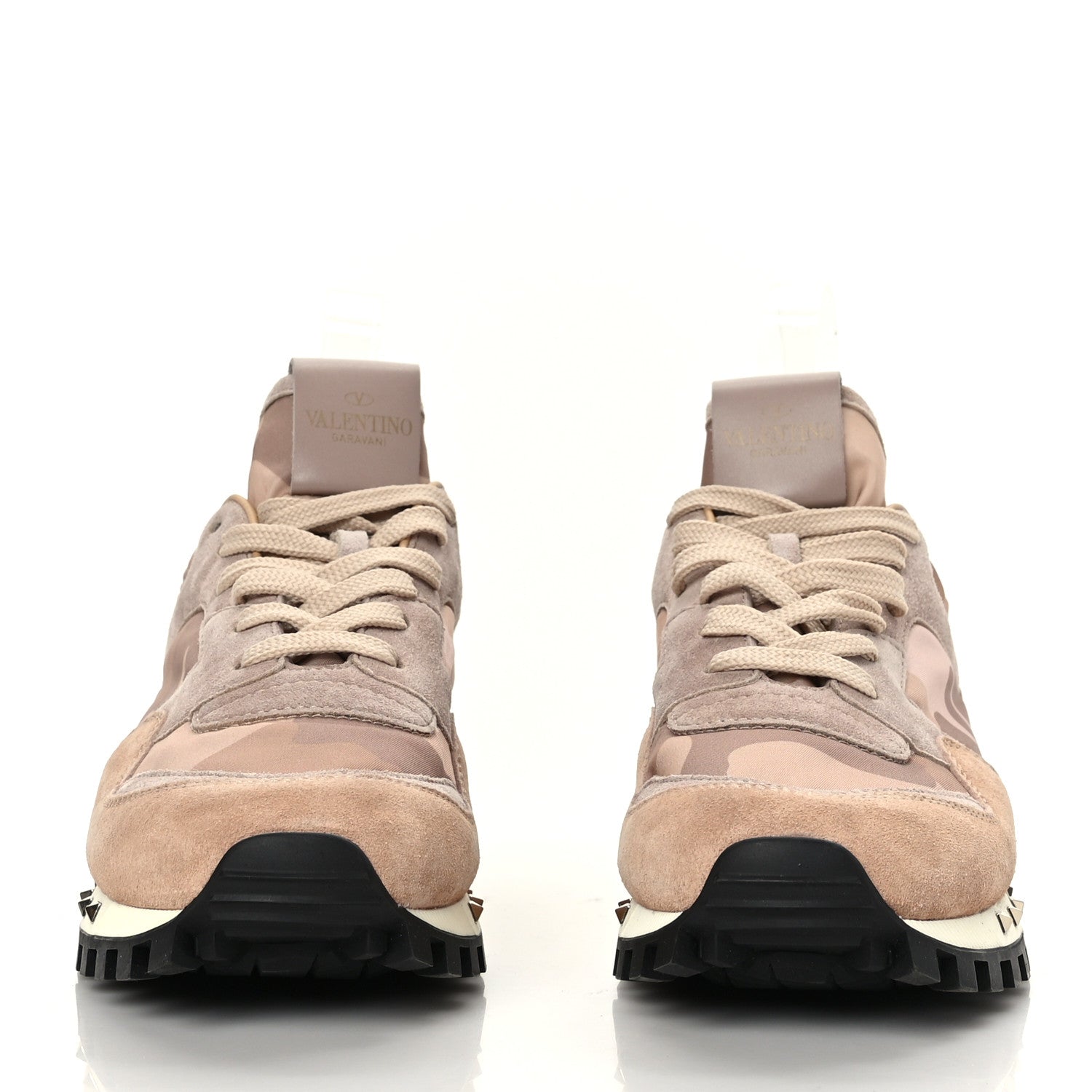 Valentino Garavani Suede Nylon Camouflage Womens Soul Rockstud Sneakers 41 Multicolor 2 of 8