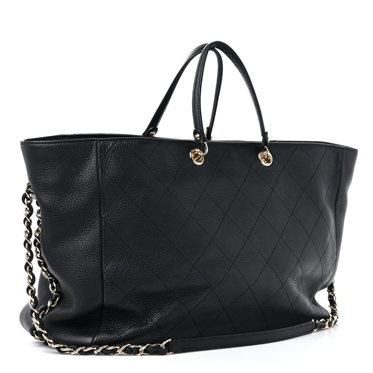 Chanel Bullskin Stitched Large Shopping Bag Black 3 of 18