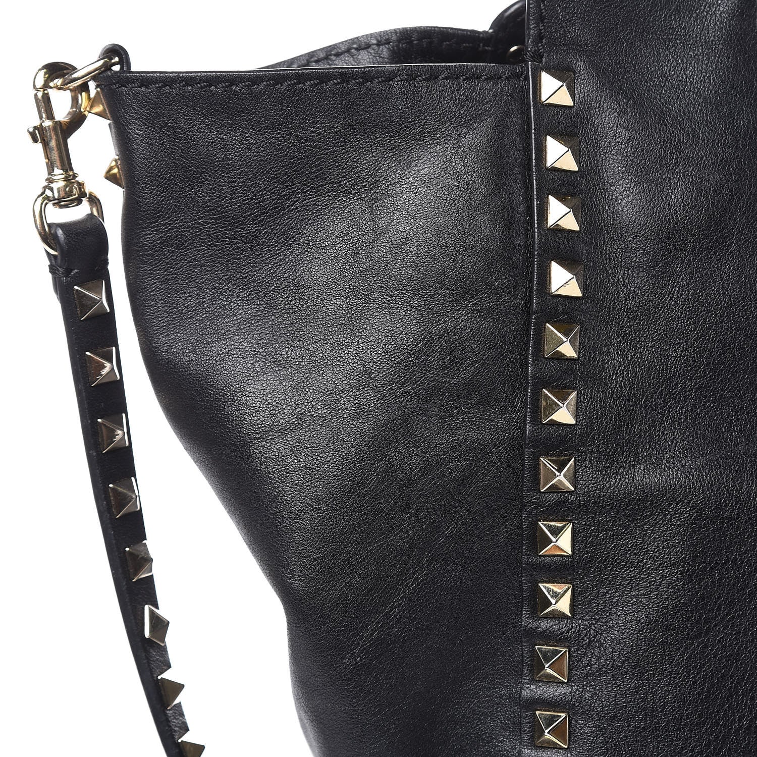 Valentino Garavani Vitello Medium Rockstud Tote Black 5 of 14