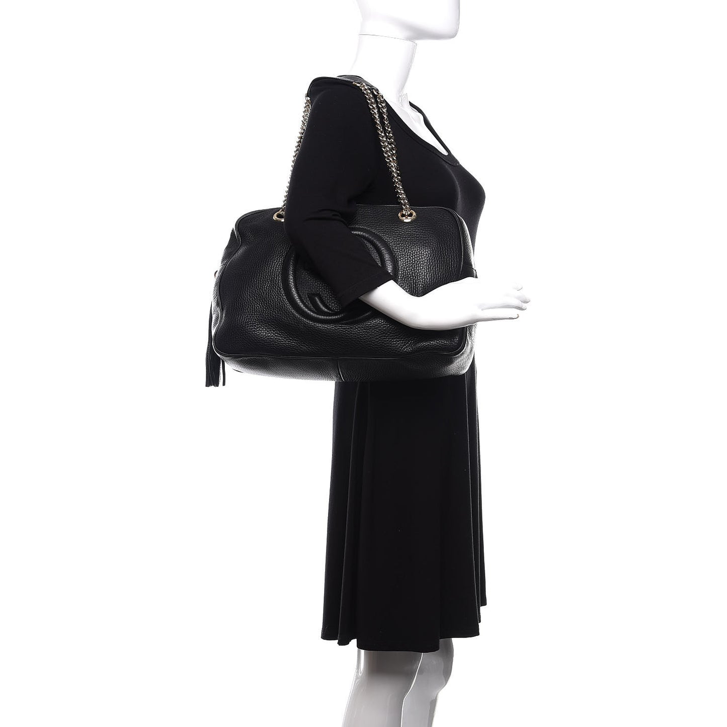 Pebbled Calfskin Medium Soho Bowler Black
