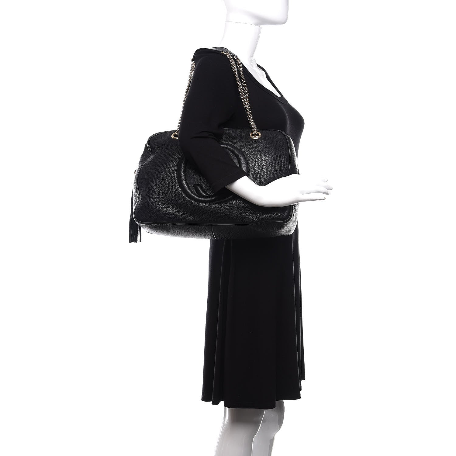Gucci Pebbled Calfskin Medium Soho Bowler Black 2 of 10