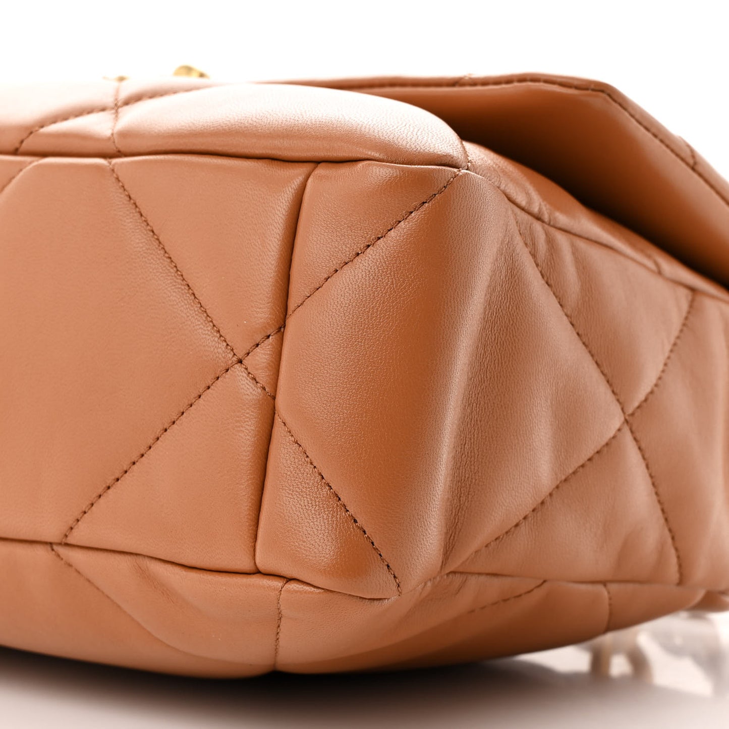 Lambskin Quilted Large Chanel 19 Flap Brown