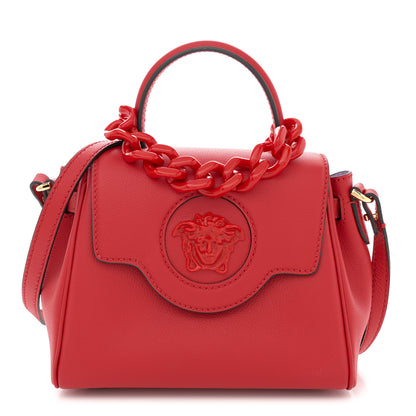 Versace Grained Calfskin Small La Medusa Top Handle Bag Red 1 of 10