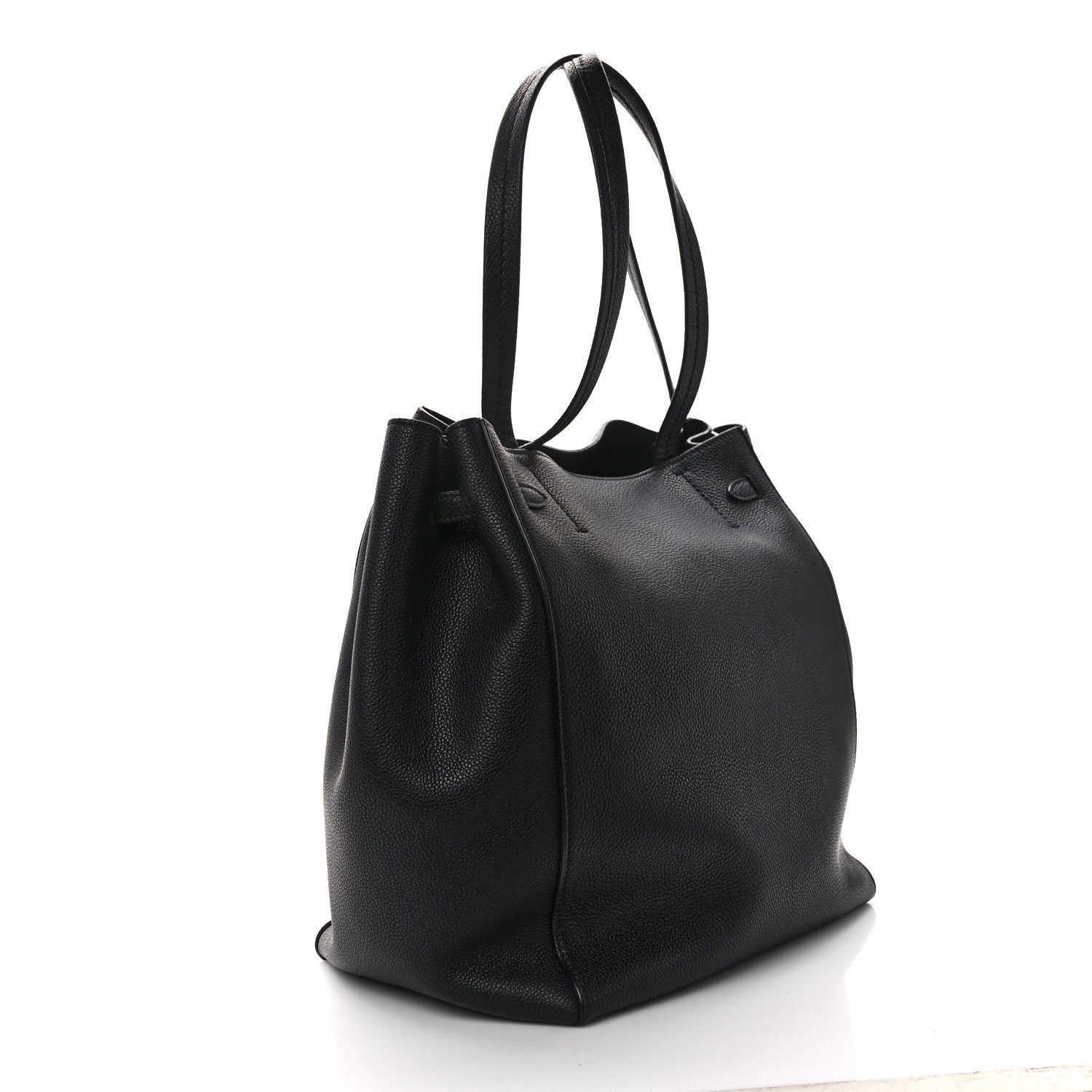 Celine Soft Grained Calfskin Medium Belt Cabas Phantom Black 3 of 14