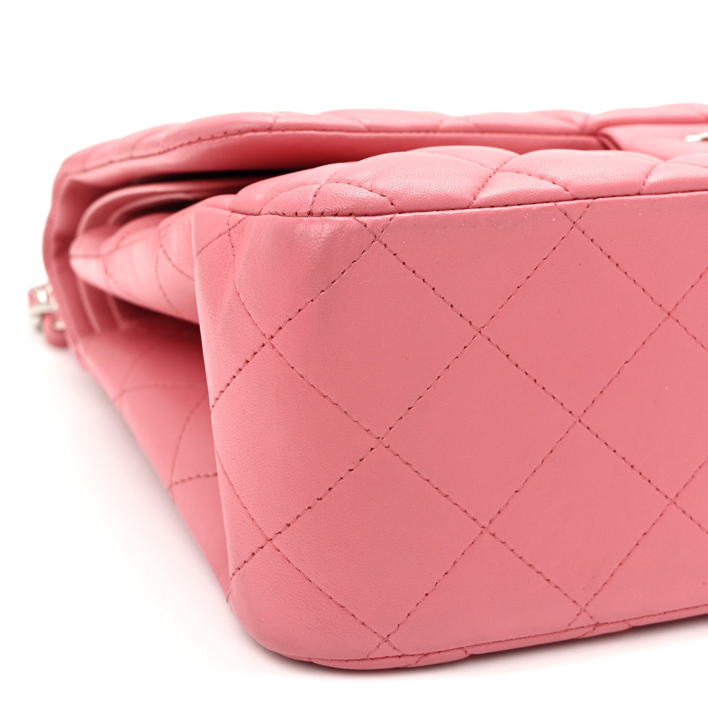 Lambskin Quilted Jumbo Double Flap Pink