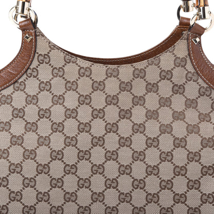 Gucci Monogram Bamboo Handle Bag Brown 9 of 10