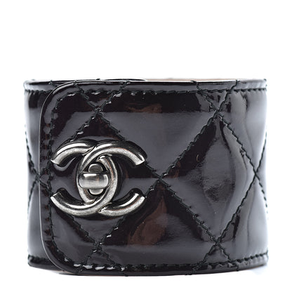 Chanel Patent Quilted CC Turnlock Cuff M Black 1 of 8