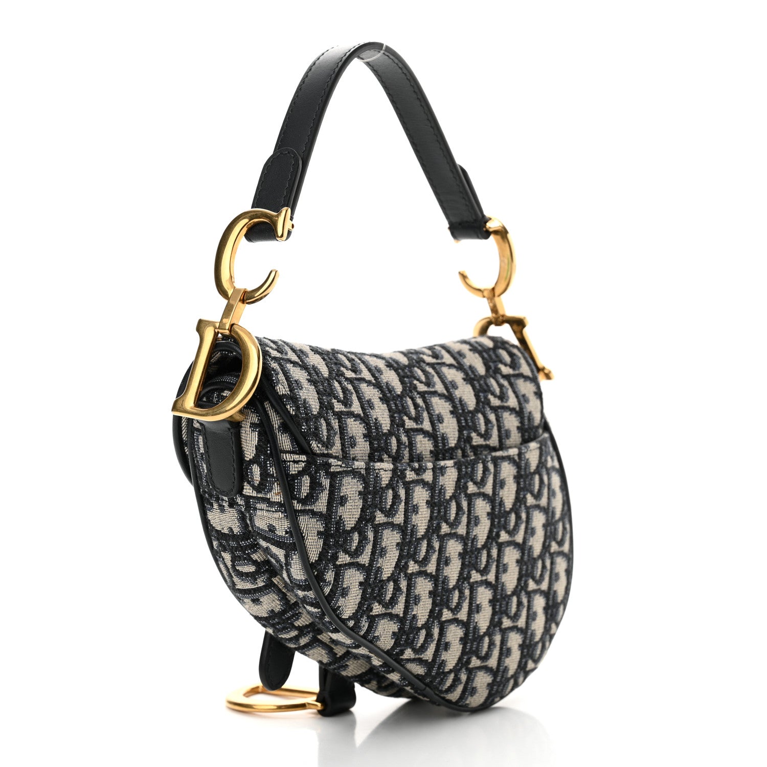 Christian Dior Oblique Mini Saddle Bag Blue 3 of 11