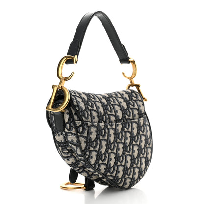 Christian Dior Oblique Mini Saddle Bag Blue 3 of 11