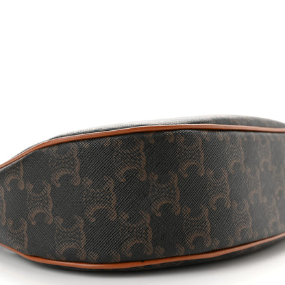 Celine Triomphe Canvas Calfskin Ava Shoulder Bag Tan 9 of 10