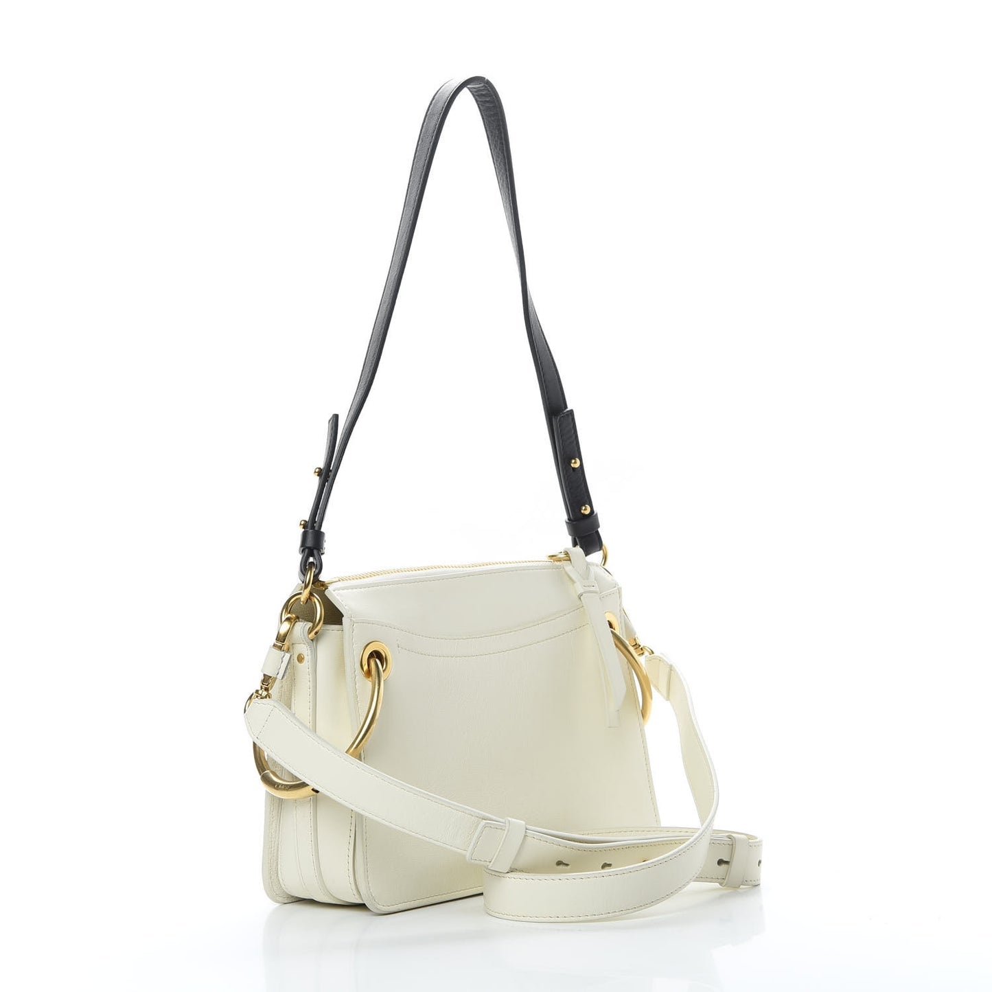 Calfskin Suede Small Roy Bag Natural White