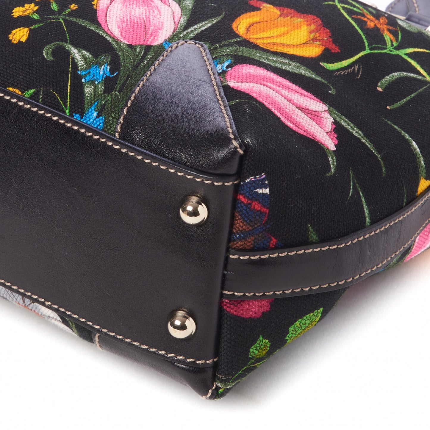 Canvas Floral Flora Tote Black