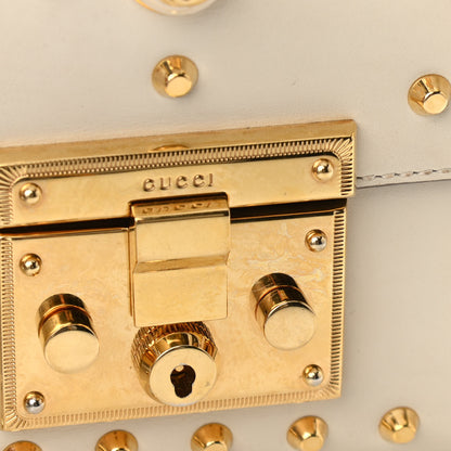 Gucci Calfskin Studded Small Padlock Shoulder Bag White 12 of 12