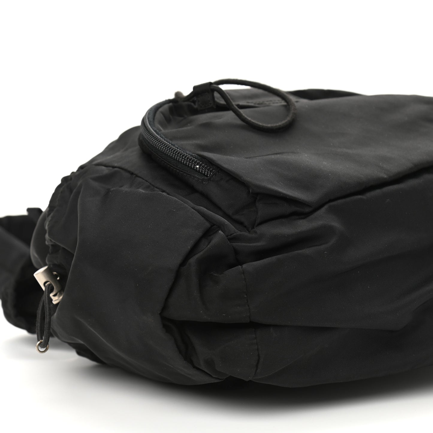 Technical Nylon Saffiano Double Buckle Backpack Black