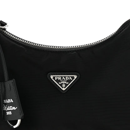 Prada Tessuto Nylon Saffiano Mini Re-Edition 2005 Bag Black 9 of 14
