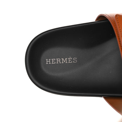 Hermes Calfskin Womens Chypre Sandals 40 Gold 7 of 9