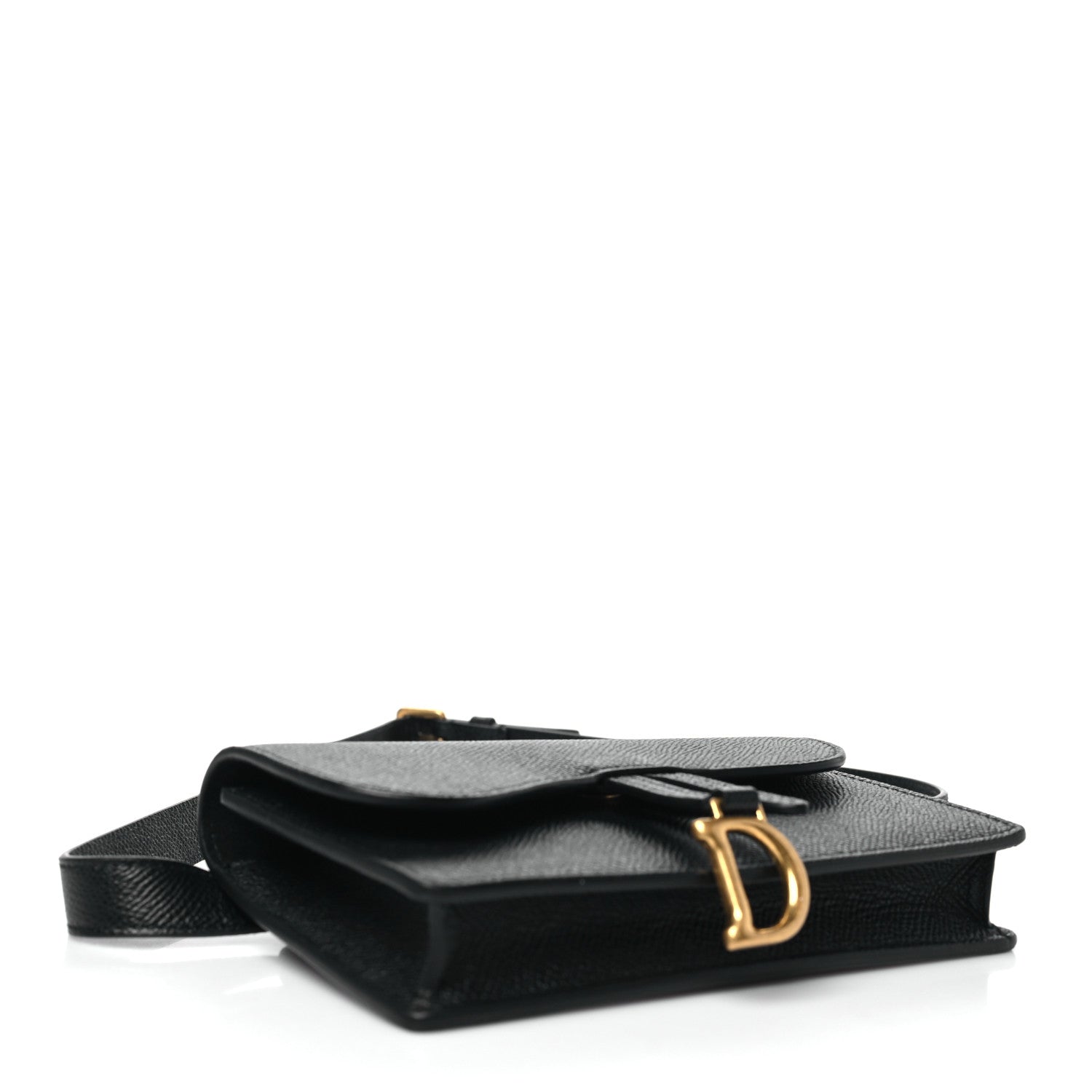 Christian Dior Grained Calfskin Saddle Belt Bag Black Black 4 of 10