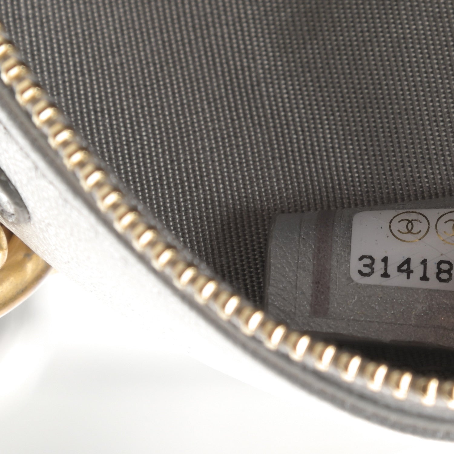 Chanel Metallic Lambskin Quilted Chanel 19 Round Clutch With Chain Silver 7 of 11