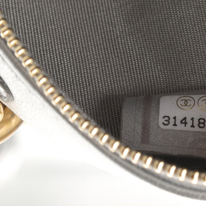 Chanel Metallic Lambskin Quilted Chanel 19 Round Clutch With Chain Silver 7 of 11