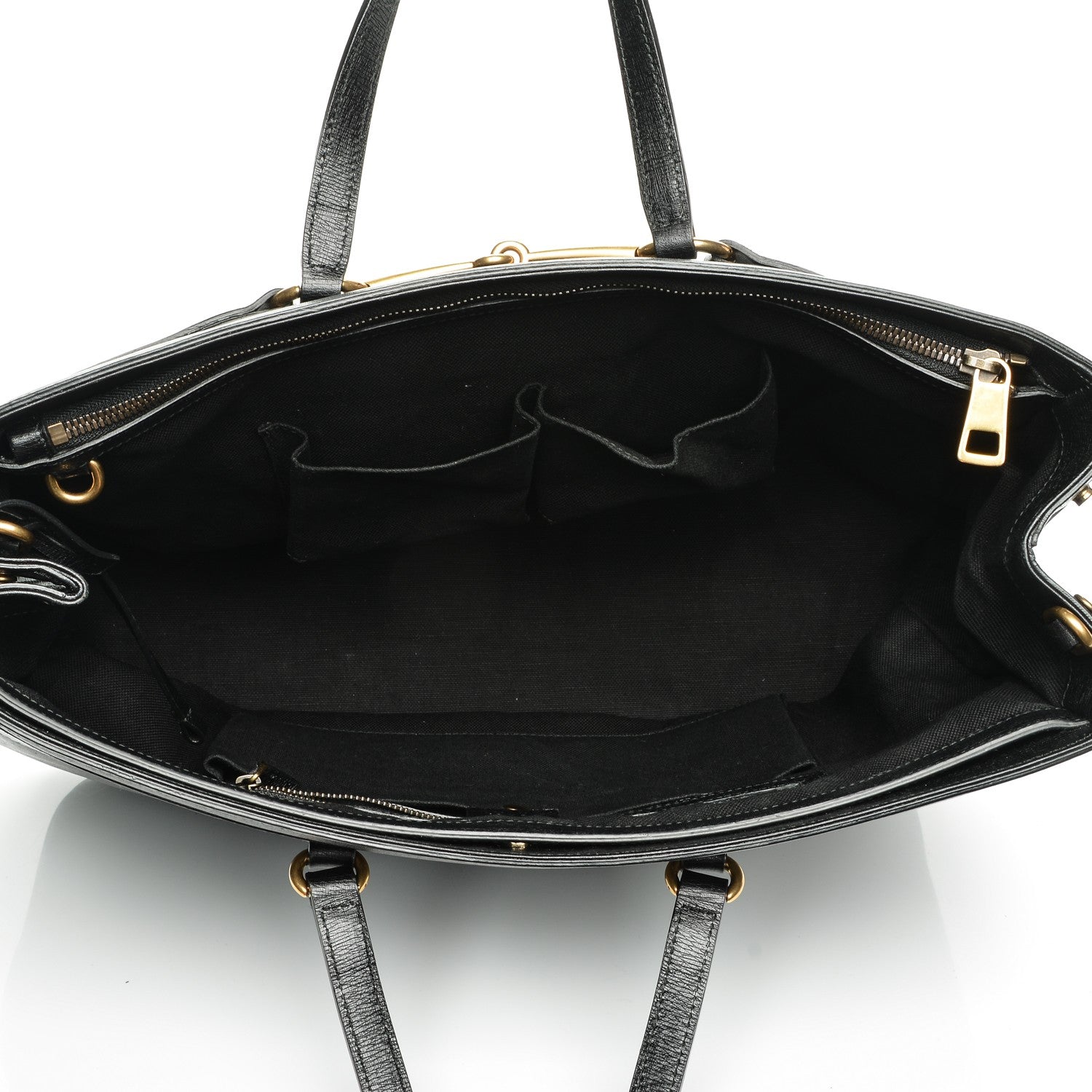 Gucci Textured Calfskin Large Bright Bit Tote Black 7 of 11