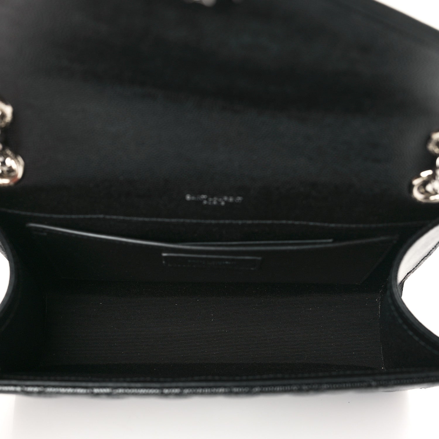 Saint Laurent Grain De Poudre Textured Mixed Matelasse Triquilt Medium Monogram Satchel Black 4 of 5