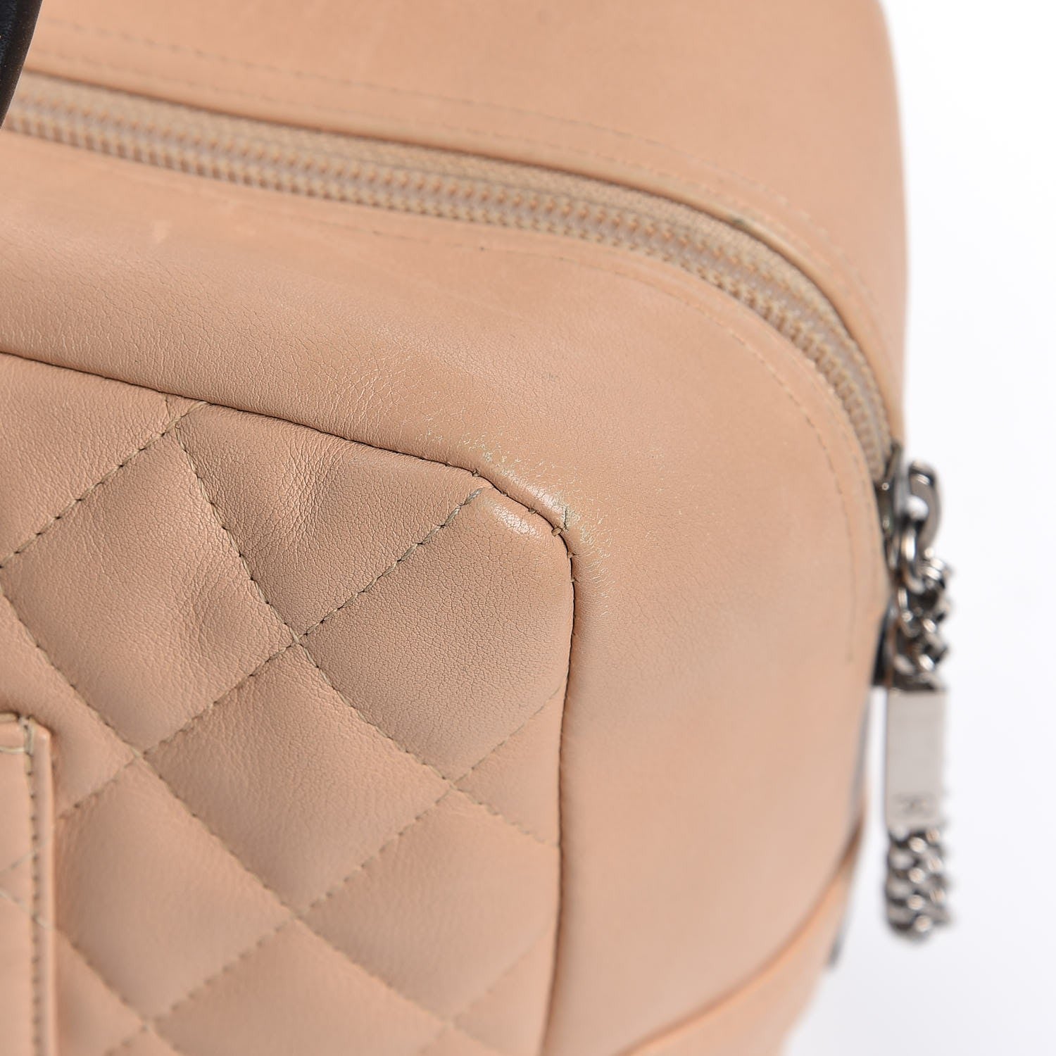 Chanel Calfskin Quilted Large Cambon Bowler Beige Black 15 of 15