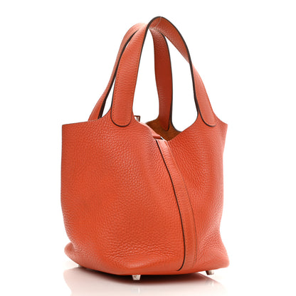 Hermes Taurillon Clemence Picotin Lock 18 PM Feu 3 of 9