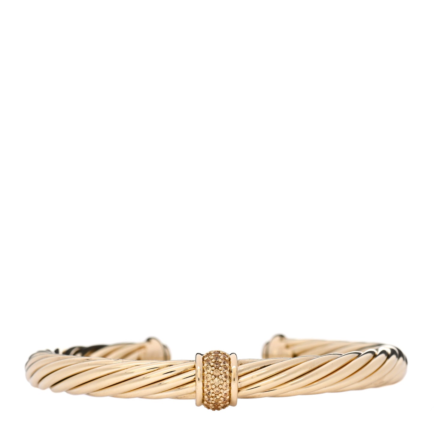 18K Yellow Gold Yellow Sapphire 7mm Cable Single Station Bracelet