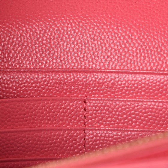 Saint Laurent Grain De Poudre Matelasse Chevron Monogram Chain Wallet Rose Clair 7 of 12