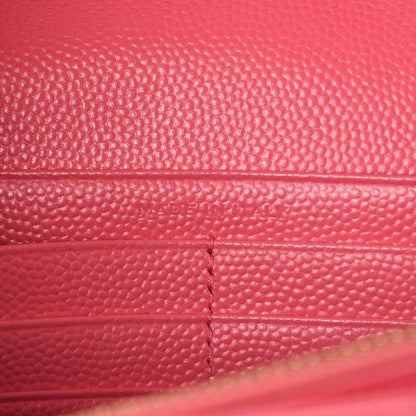 Saint Laurent Grain De Poudre Matelasse Chevron Monogram Chain Wallet Rose Clair 7 of 12
