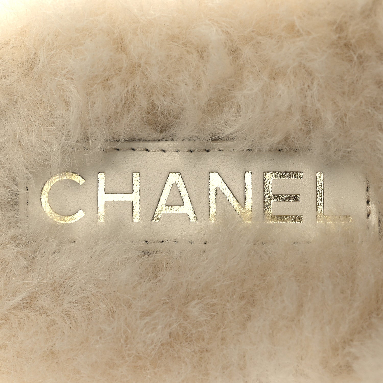 Chanel Suede Shearling CC Cap Toe Mules 38.5 Beige Black 9 of 11