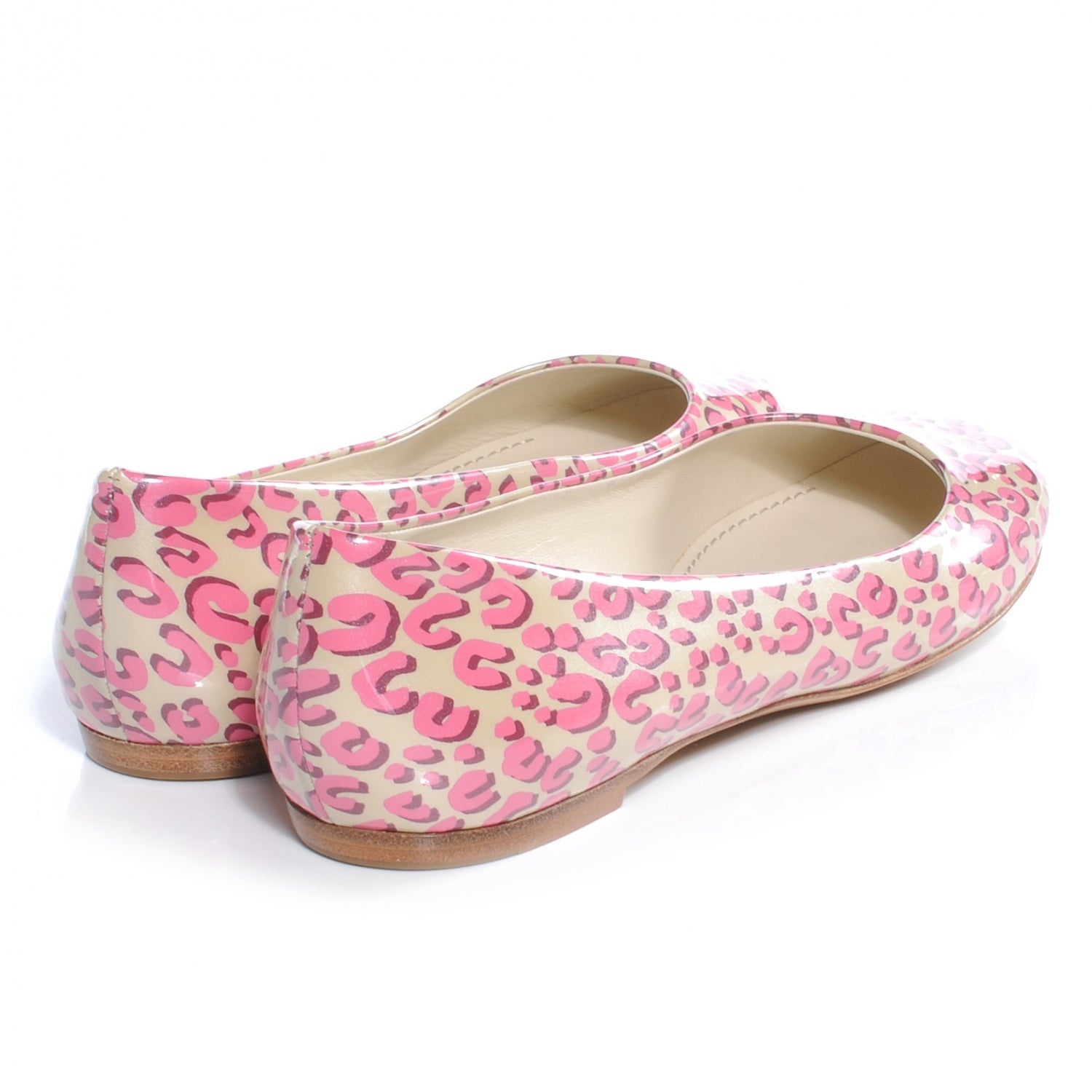 Louis Vuitton Patent Leopard Ballet Flats 38 Blanc Corail 5 of 8