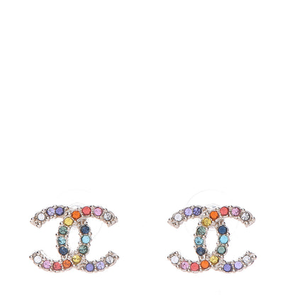 Chanel Crystal Over The Rainbow CC Earrings Gold Multicolor 1 of 5