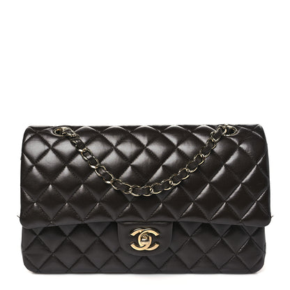 Chanel Lambskin Quilted Medium Double Flap Dark Brown 1 of 13