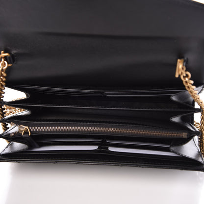 Gucci Calfskin Matelasse GG Marmont Chain Wallet Black 5 of 7
