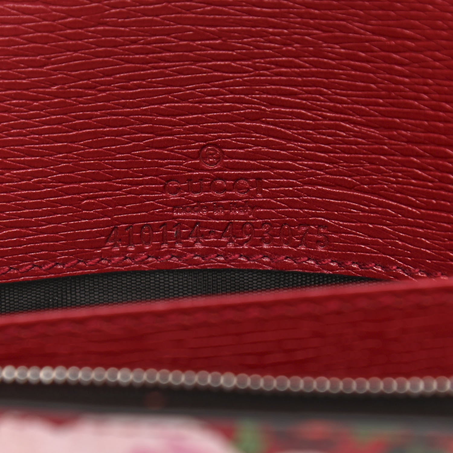 Gucci Calfskin Blooms Print Chain Wallet Romantic Cherry Multicolor 6 of 10