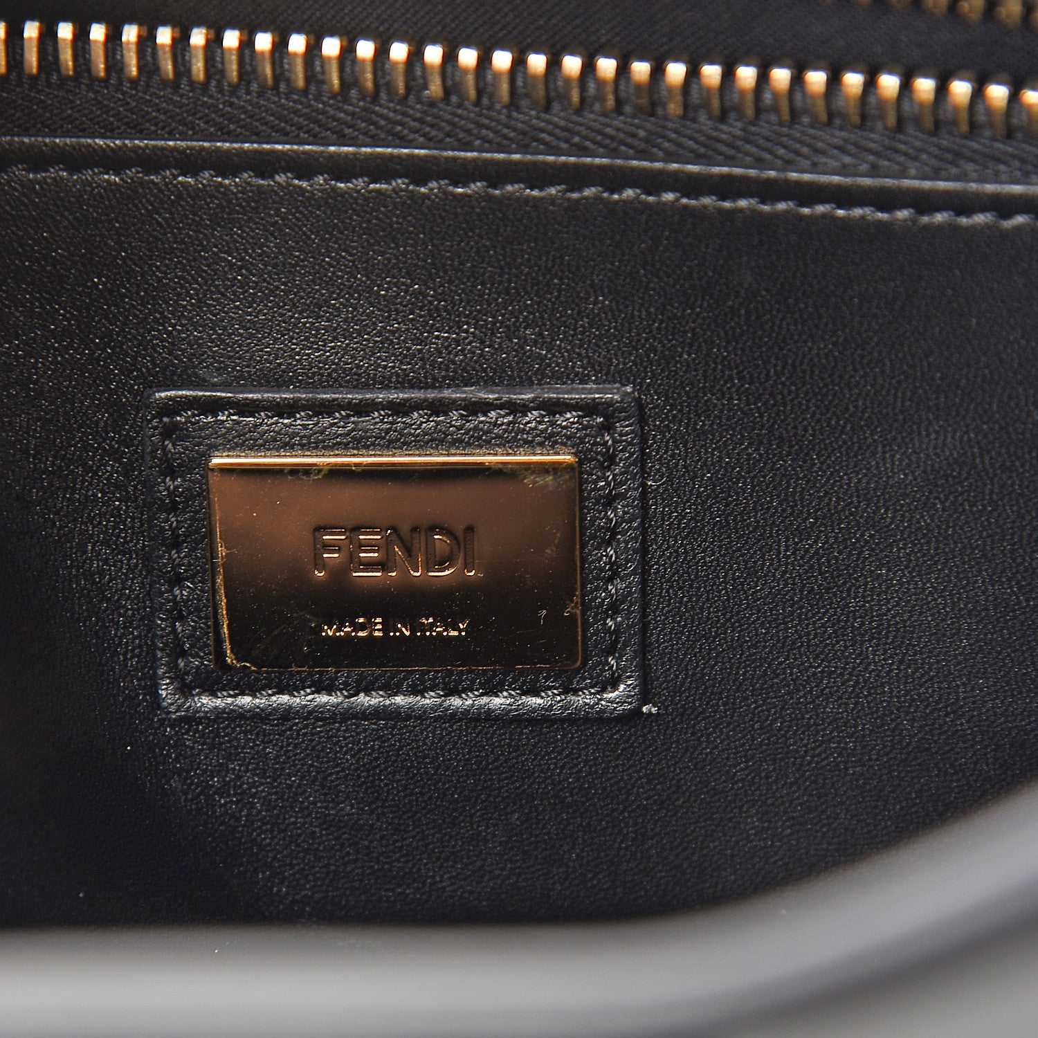 Fendi Vitello Seta Shiny Nappa Medium Peekaboo Iconic Satchel Black 7 of 11