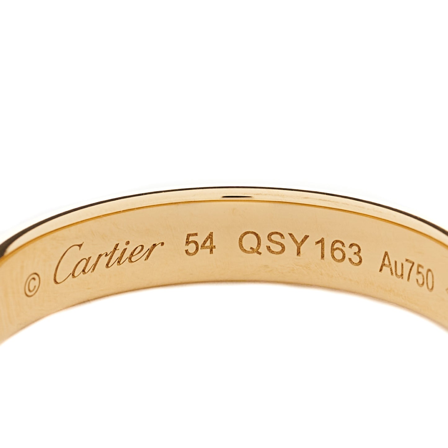 18K Yellow Gold 3.5mm 1895 Wedding Band Ring 54 6.75